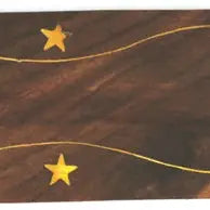 10" Wood Incense Holder - Brass Stars