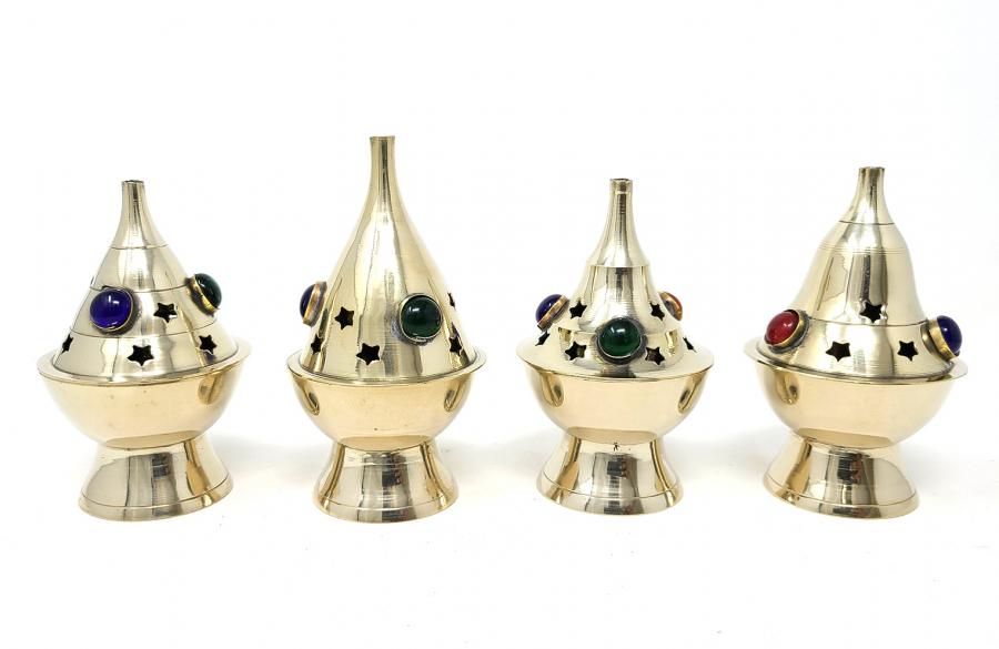Brass Cone Burner 3 Stones Assorted