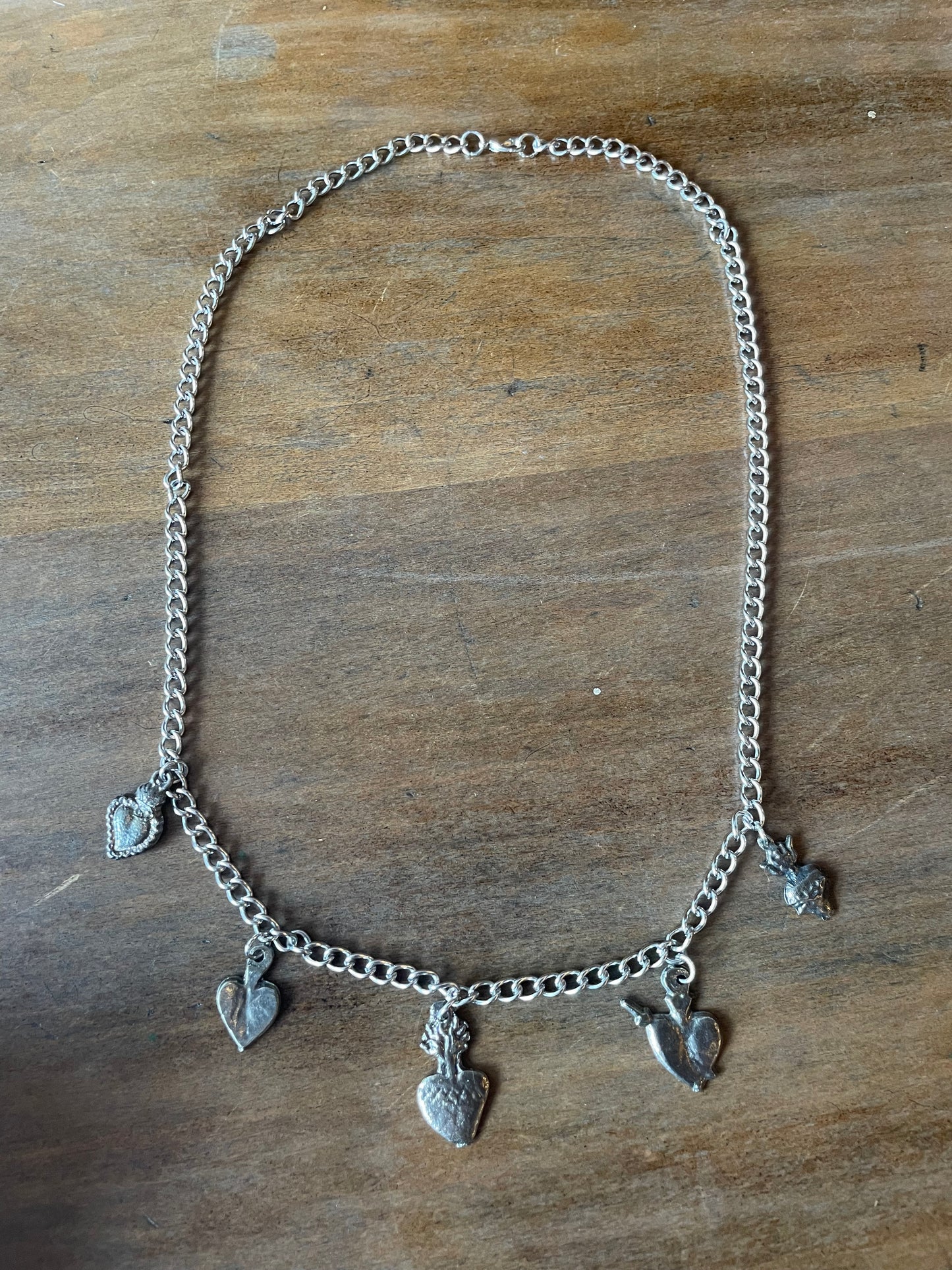 Five Heart Milagros Necklace