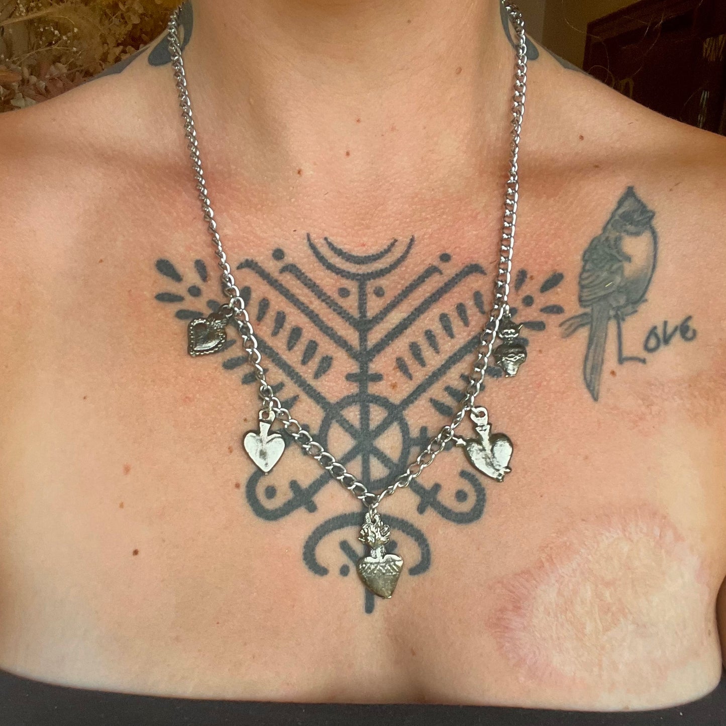 Five Heart Milagros Necklace
