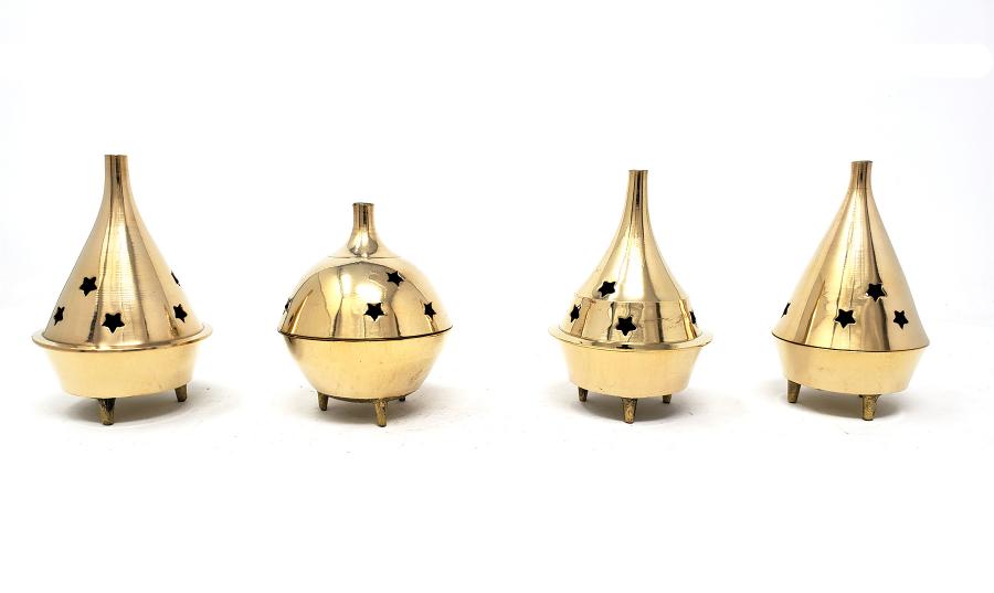 Medium Incense Burner Brass Assorted 3.5"