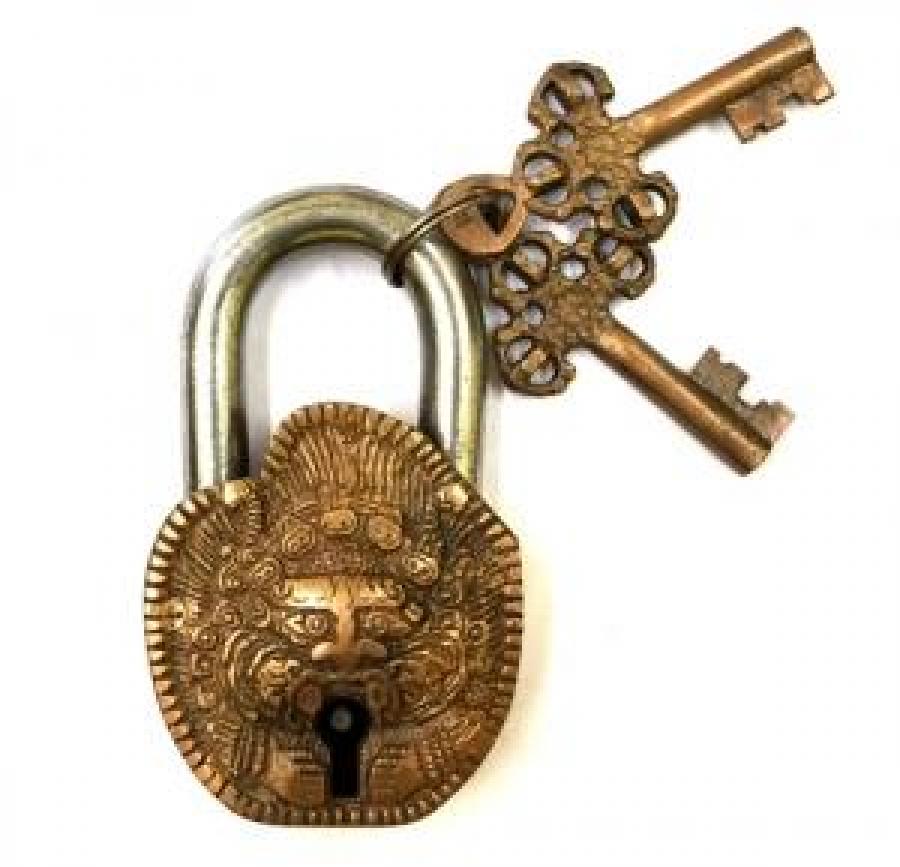 Brass Tibetan Antique Lock Buddha