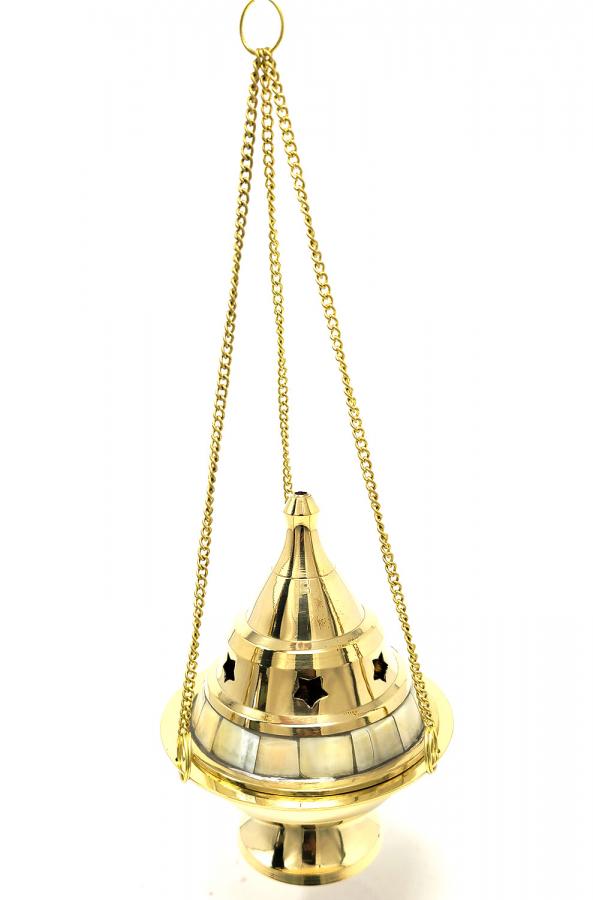 Brass Mother of Pearl Hanging Incense Burner