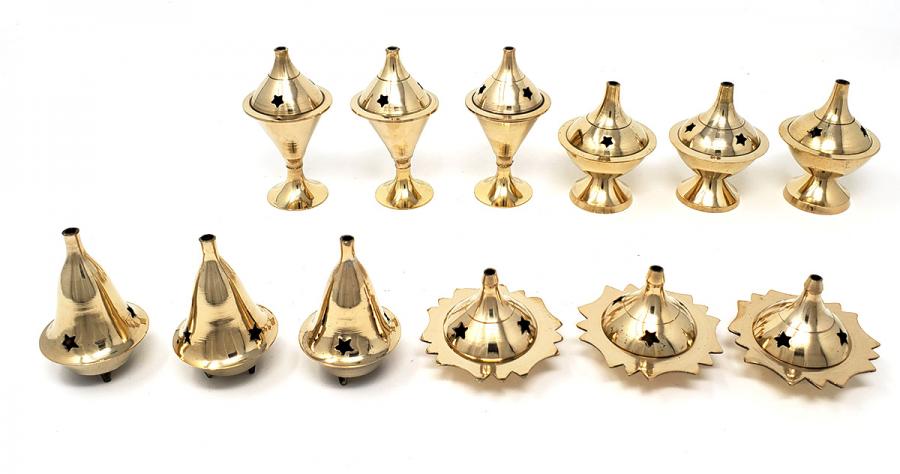 Small Incense Burner Brass Assorted 3