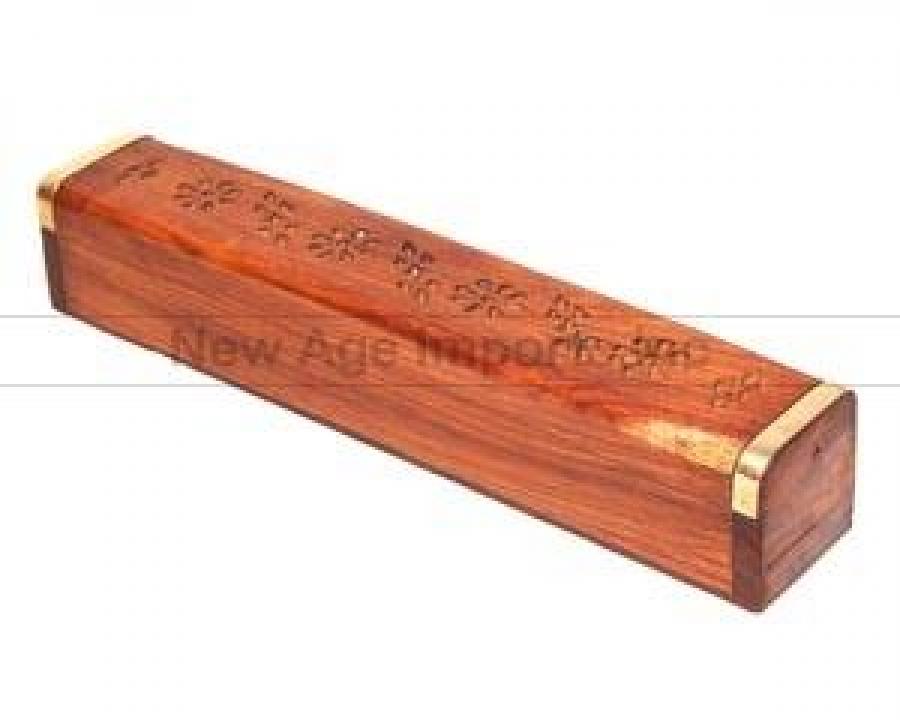 Wood Carved Box Incense Burner