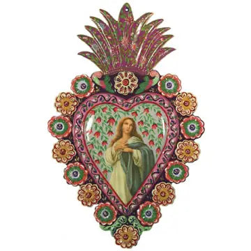 XL Painted Heart Milagro