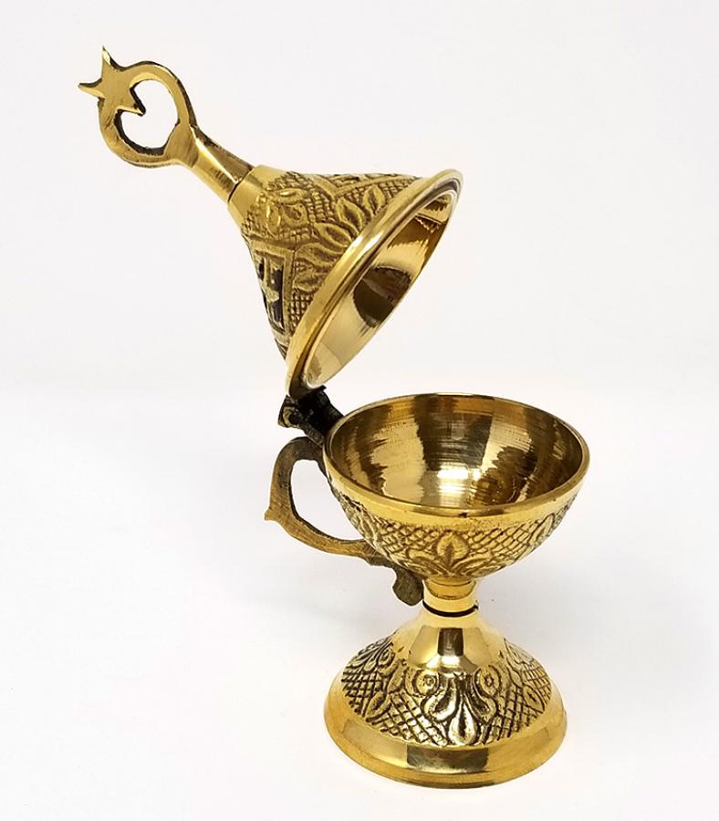 Brass Incense Burner with Hinge 4.5"