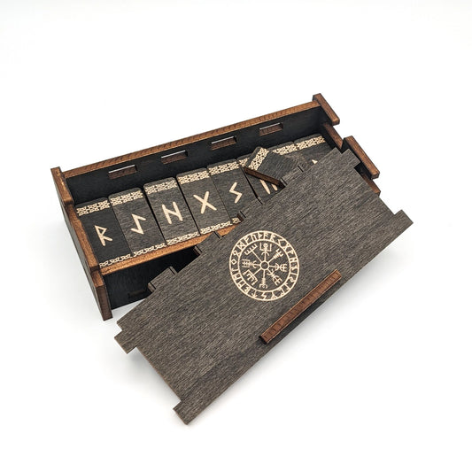 Elder Futhark Rune Staves in Coal