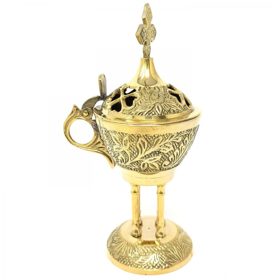 Brass Egg Pedestal Incense Burner