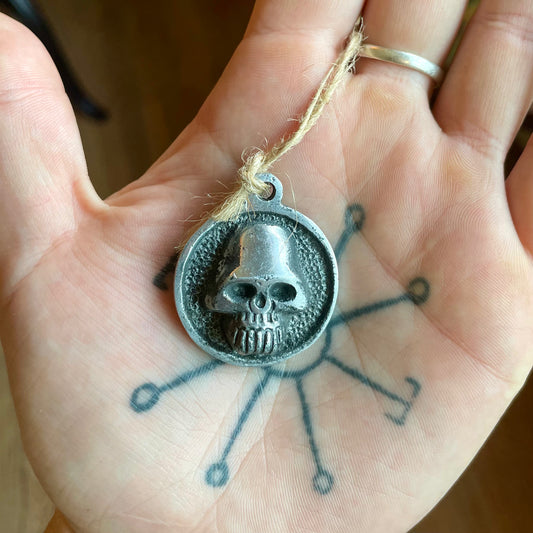 Skull Medallion Pendant 1 1/8"