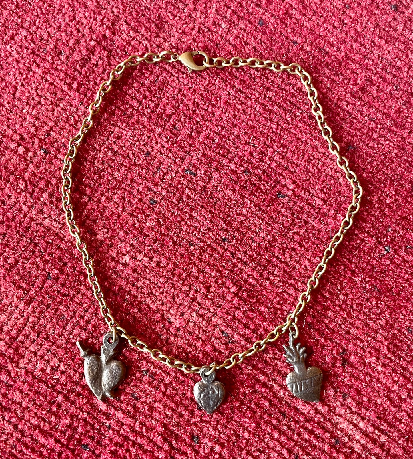 Heart Milagros Bronze Choker